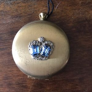 Vintage Crown Jeweled Compact